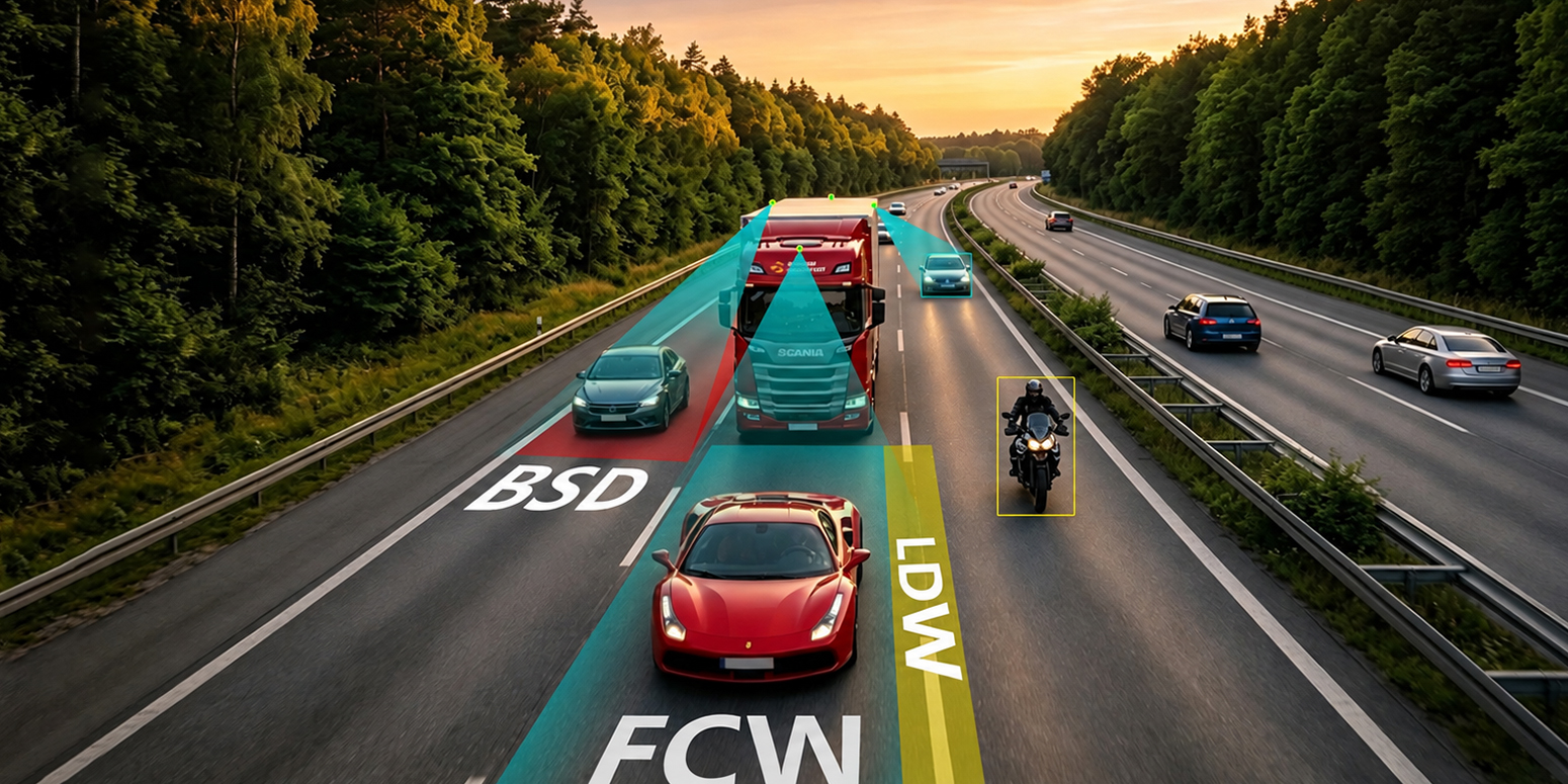 AI 360-Degree Panoramic Surround View Driver Assistance System Solution_Commercial Vehicle Active Safety_Fleet Blind Spot Monitoring